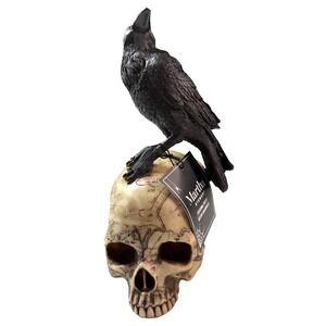 Martha Stewart DAY OF DEAD Skull Raven Bird Figurine Halloween Whimsical NWT